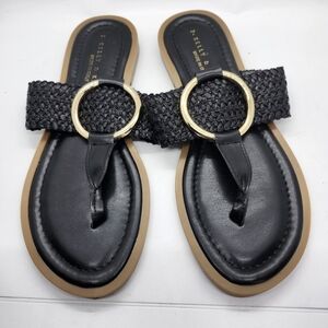 Kelly & Katie Black and Gold Sandals Sz 7‎